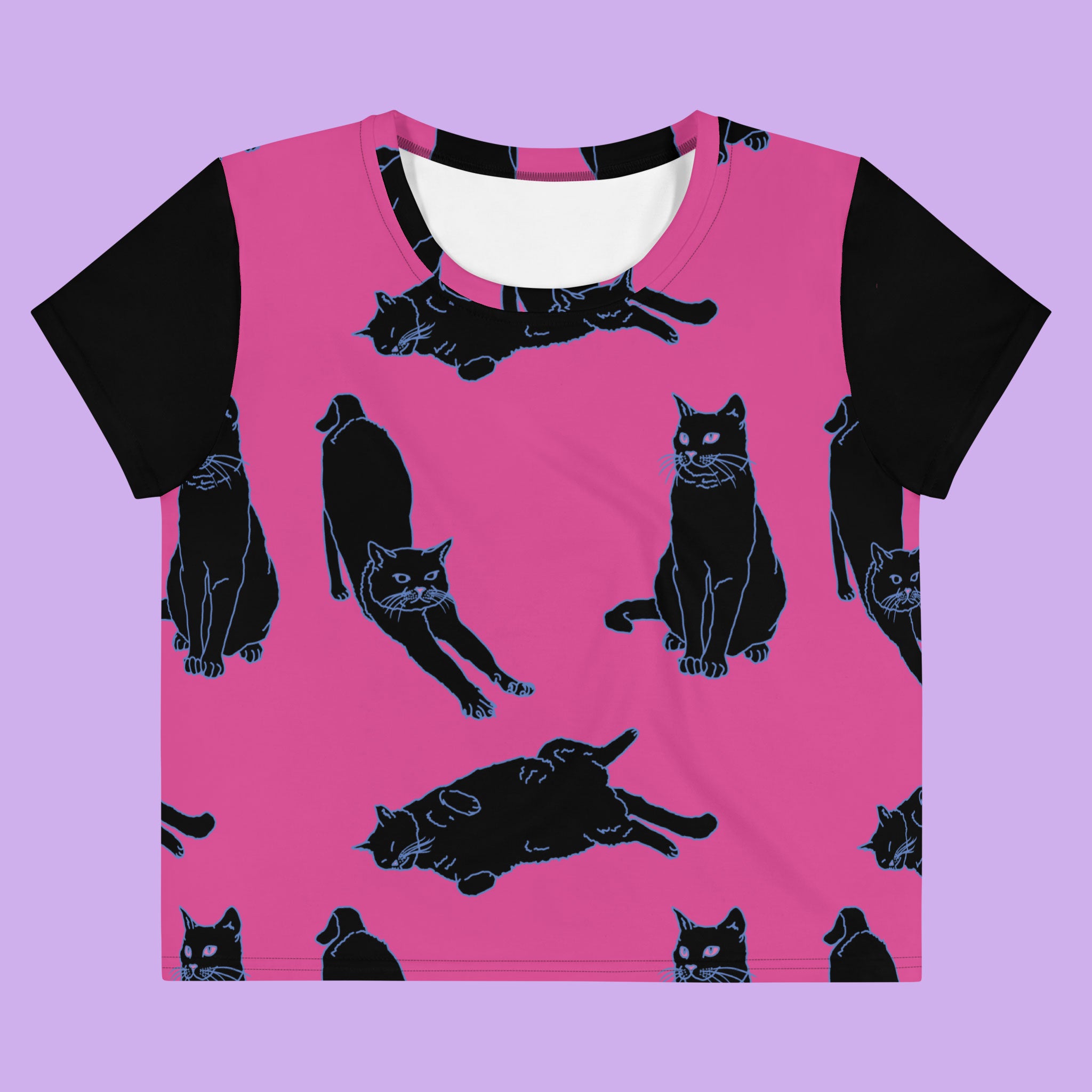 ★AWESOMEUS★ A CURLY HAIRED CAT Crop Short Sleeve T-Shirt 5 Cat Person Crop Tee XS-3XL – Clumsy Bee Studio