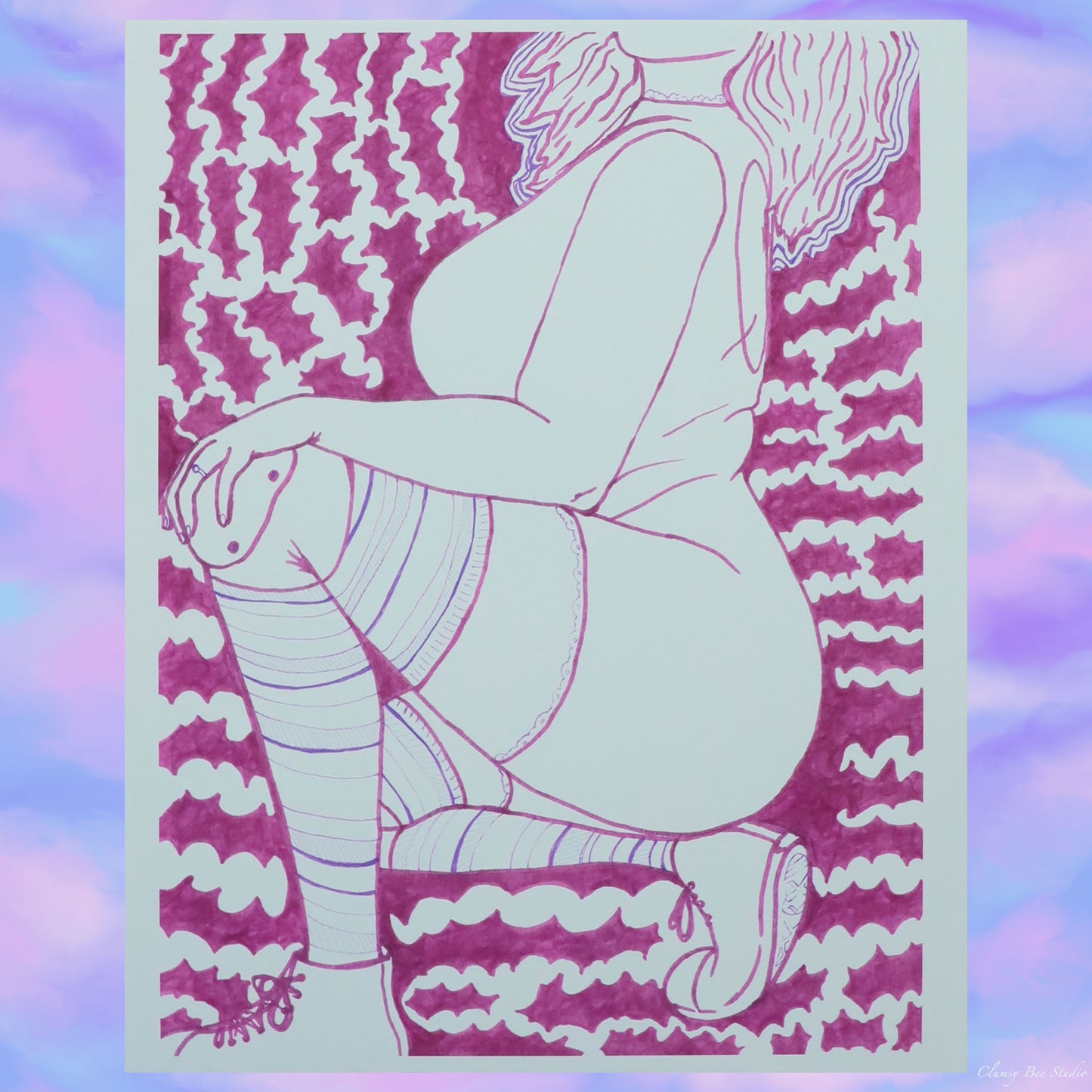 "Stronger than you know" is a purple monochromatic art print to remind you of your incredible strength.