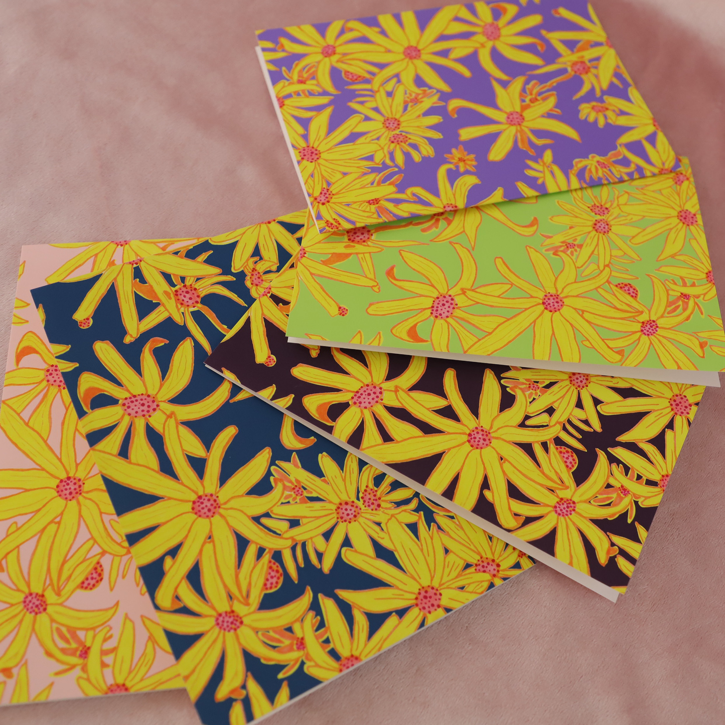Yellow Floral Cards A7 (Set of 5)