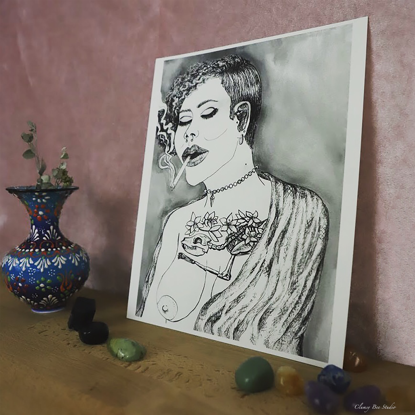 Smoking Woman 8"x10" Print