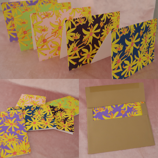 Yellow Floral Cards A7 (Set of 5)